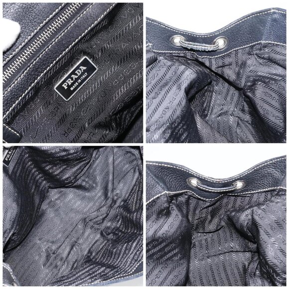 PRADA Shoulder Bag Nylon Leather Black Silver Auth am9430 - Picture 15 of 16